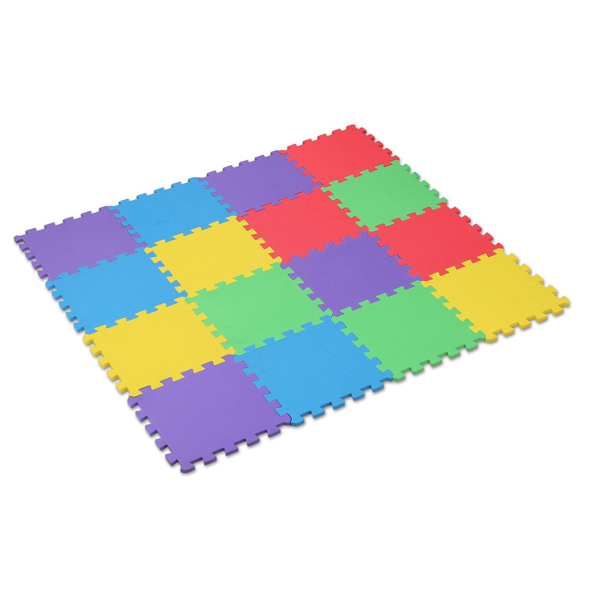 Kids interlocking EVA puzzle mats, 16pc multicolor set, non-toxic anti-skid mats for infants on Tampa Home & Garden Store