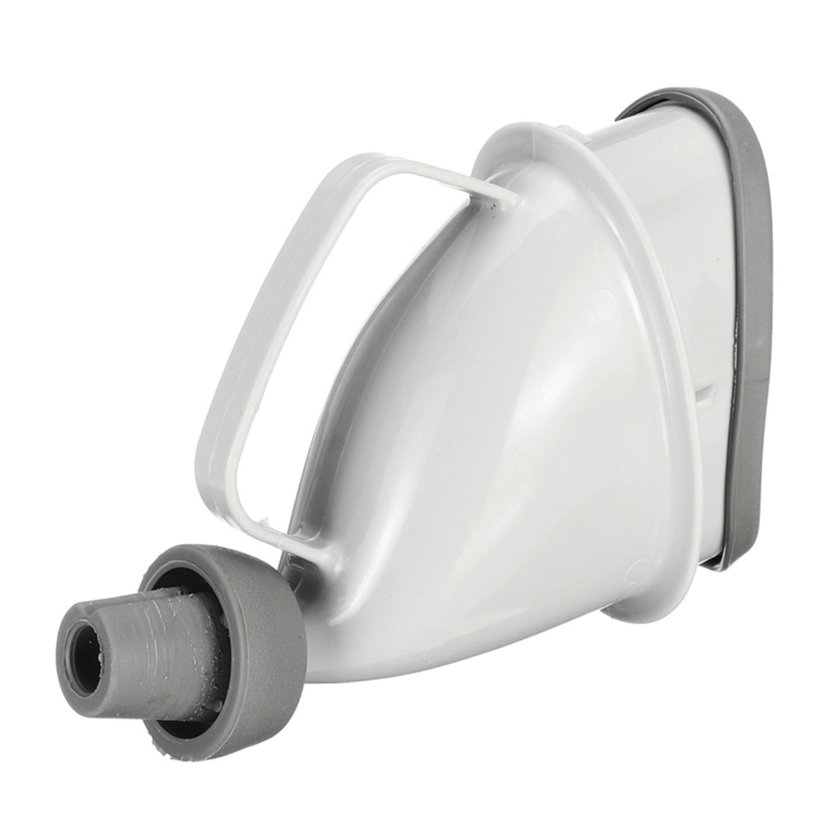 Unisex potty pee funnel urinal device, gray plastic with handle, portable for car camping on Tampa Home & Garden Store