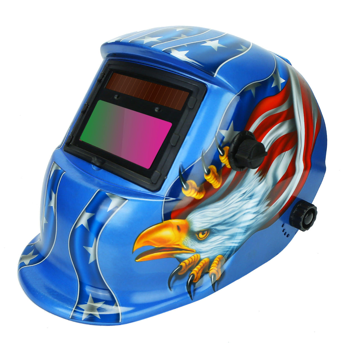 Best Product Finds welding helmet with patriotic design, solar auto-darkening lens shade 9-13 on Tampa Home & Garden Store