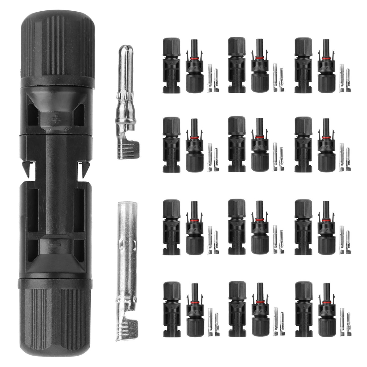 Solar panel connector set 10 pairs with IP67 waterproof male and female adapters on Tampa Home & Garden Store