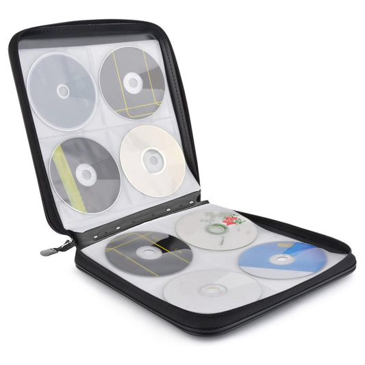 400-disc CD/DVD storage binder with carrying handle, black zippered case and clear sleeve pockets on Tampa Home & Garden Store