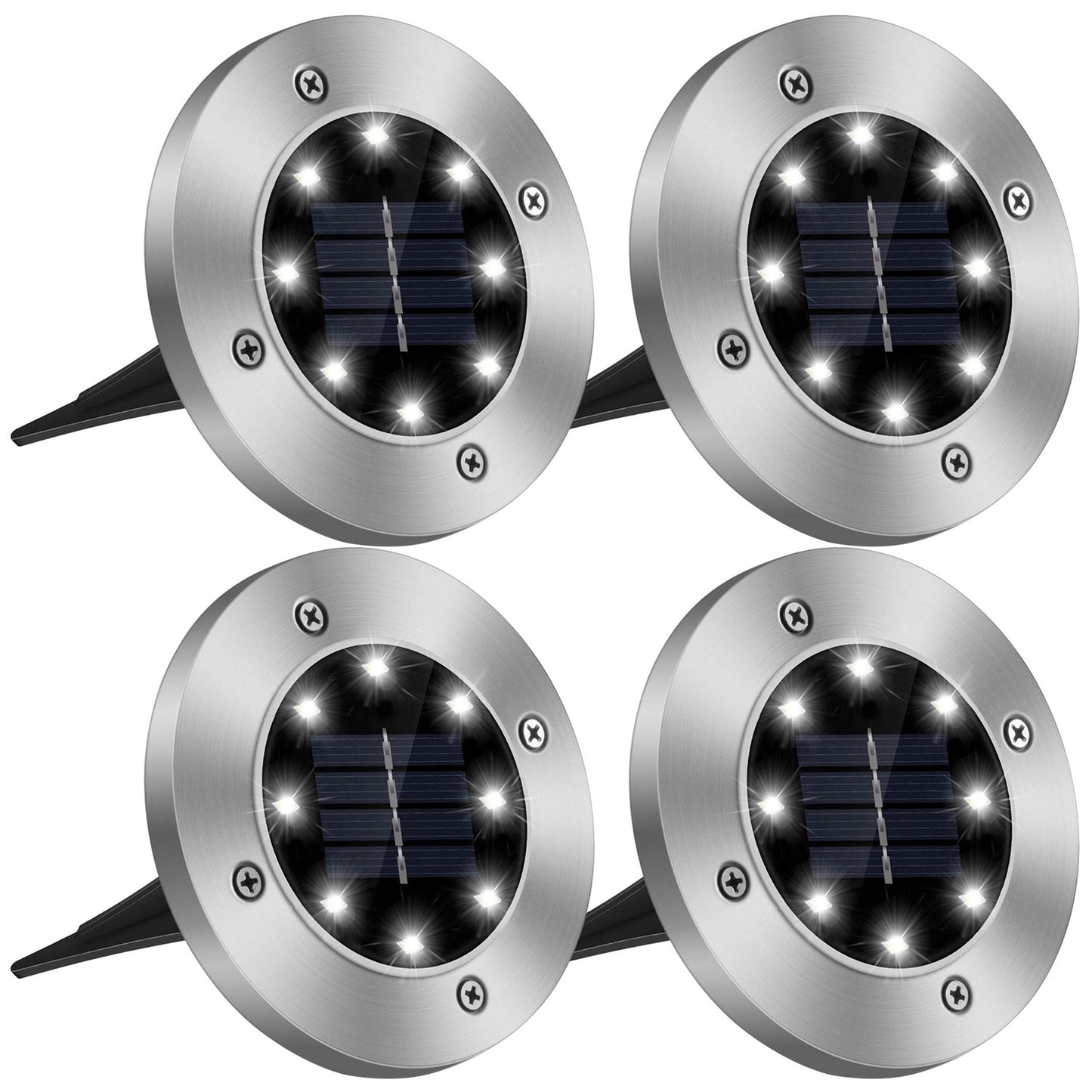 Set Of 4Pcs Solar Ground Lights For A Patio