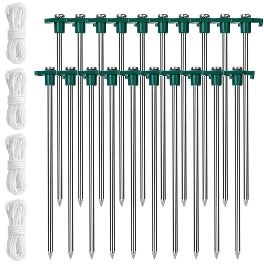 Heavy Duty Tent Stakes and Nylon Ropes Set
