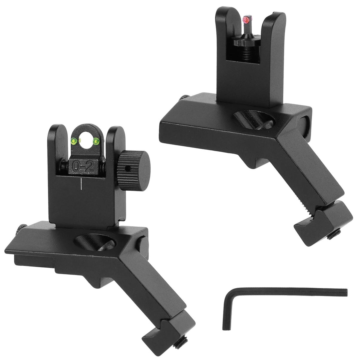 45 Degree Offset Rear/Front Flip-Up Sights aluminum red/green dots for Picatinny rails on Tampa Home & Garden Store