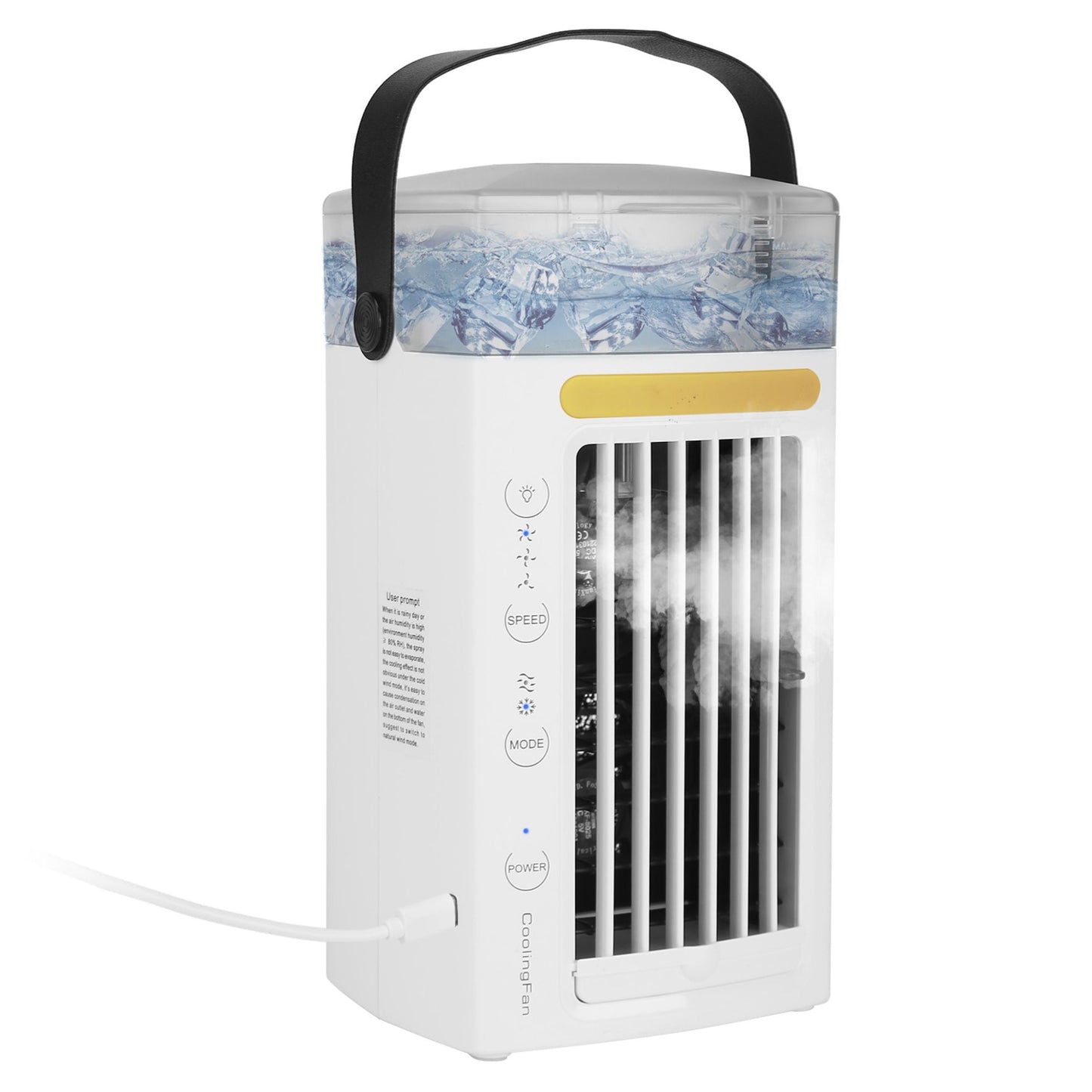 Portable Air Cooler With Mist Cooling and Light