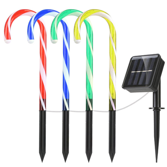 Solar Candy Cane Light for Patio Christmas Decor