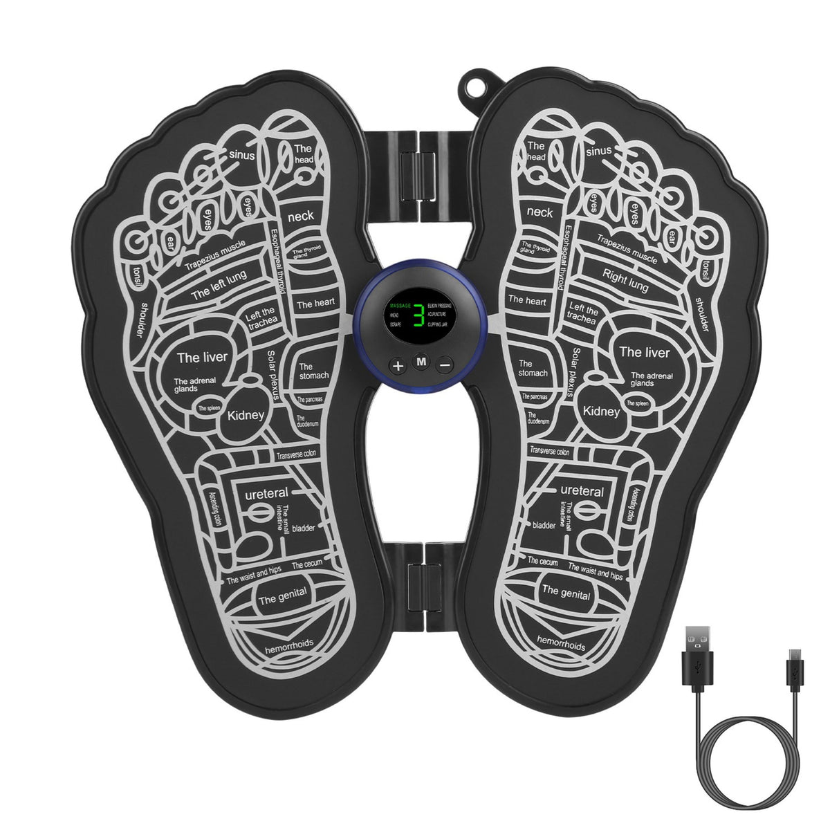 USB Rechargeable Foot Massager with black dual acupressure mats, 6 modes, Best Product Finds on Tampa Home & Garden Store