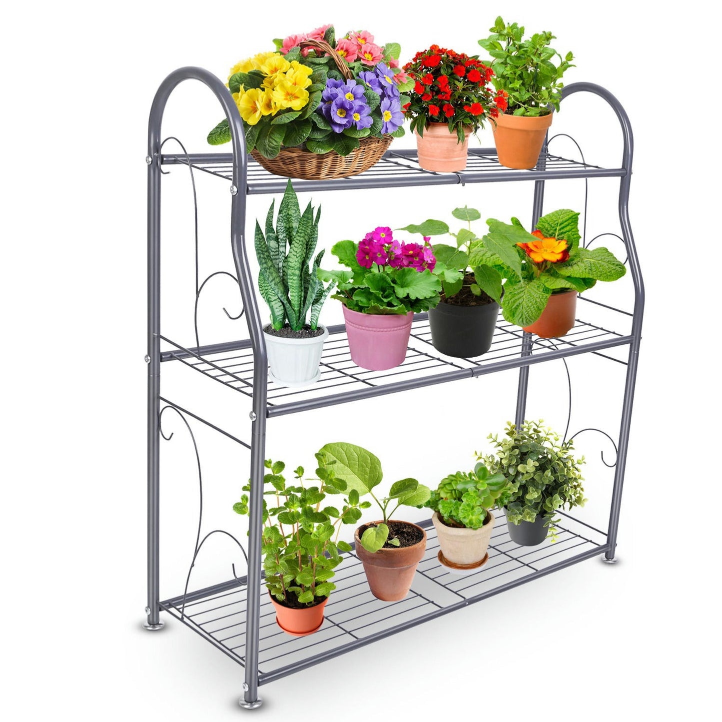 Sturdy 3 Tier Plant Stand for Patio and Garden