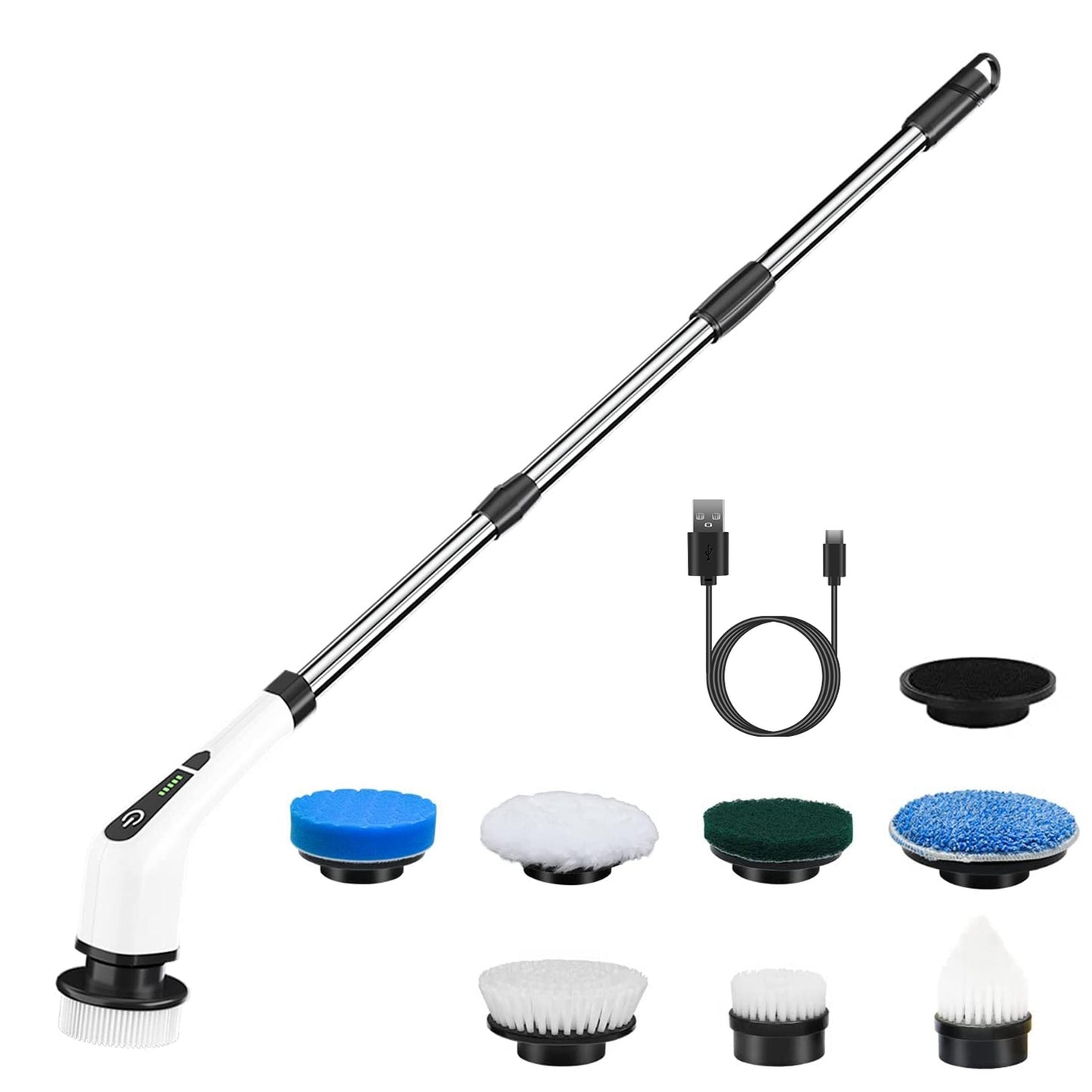 Cordless Electric Spin Scrubber and 8 Heads