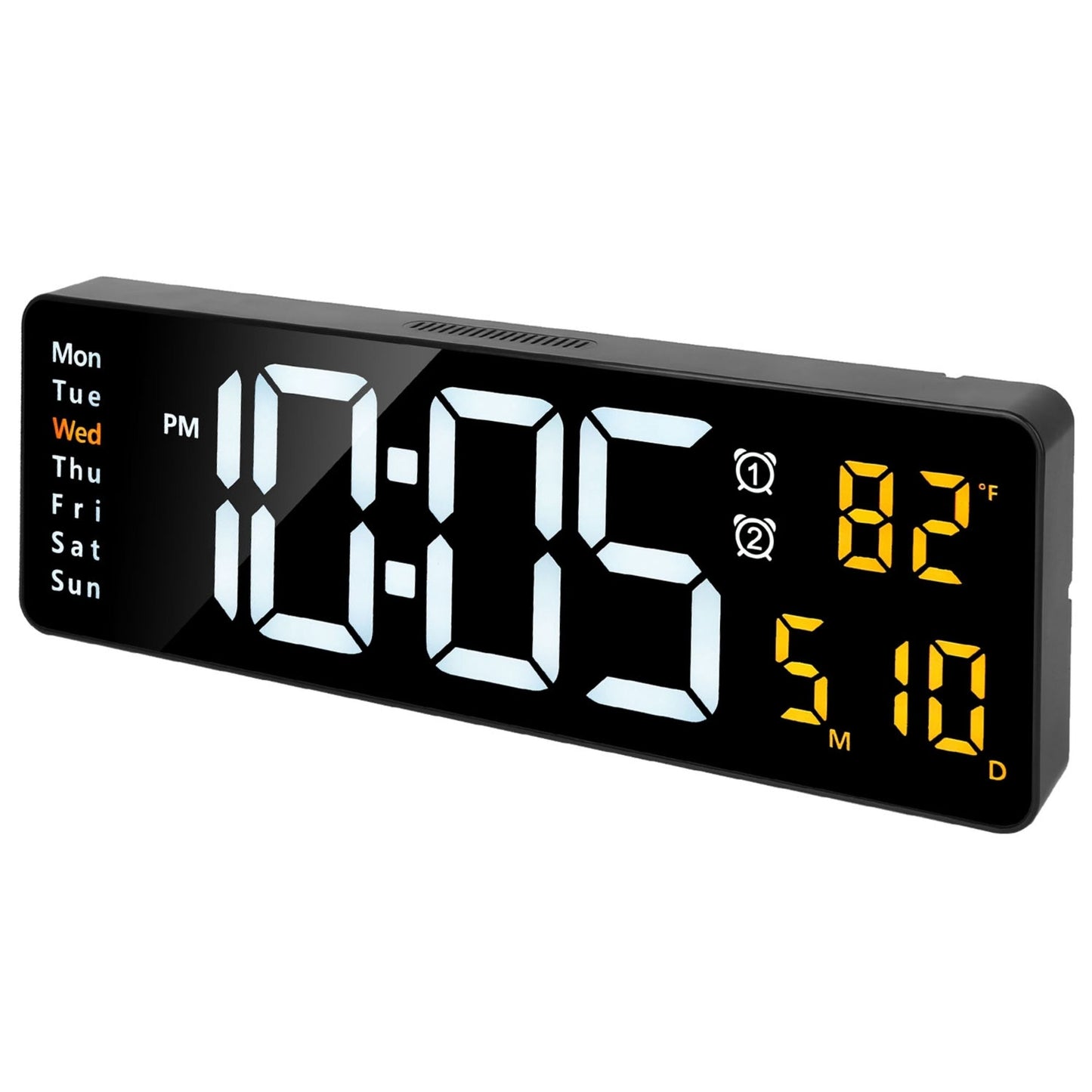 Large LED Wall Clock with Remote and Calendar