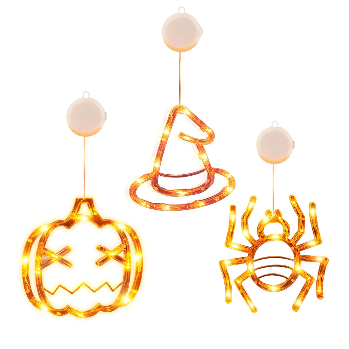 3 Pack Halloween Spider and Pumpkin Witch Light