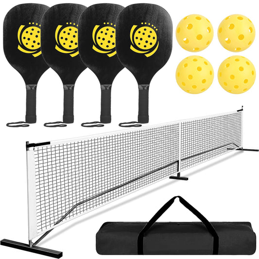 Portable pickleball net set by Best Product Finds with 4 paddles, 4 balls, carrying bag on Tampa Home & Garden Store