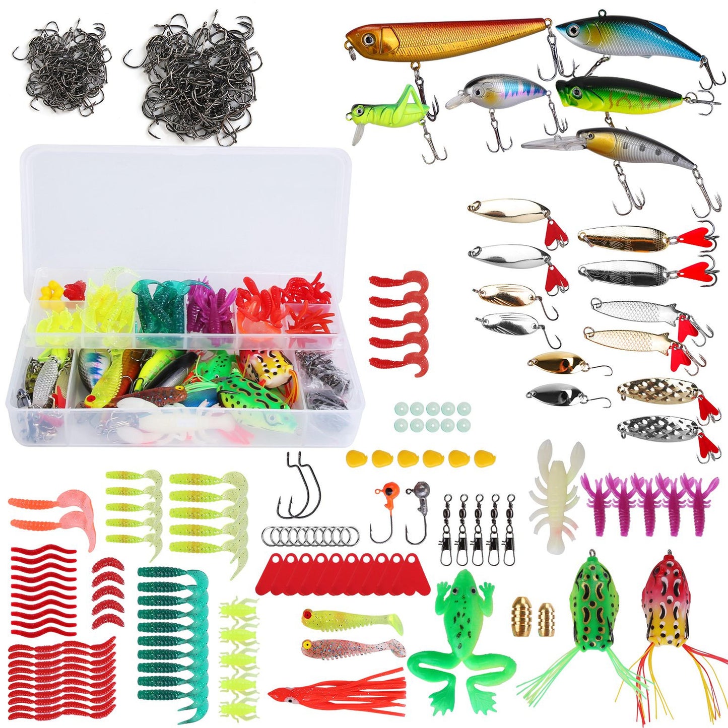 375 Pcs Freshwater and Saltwater Lures Kit