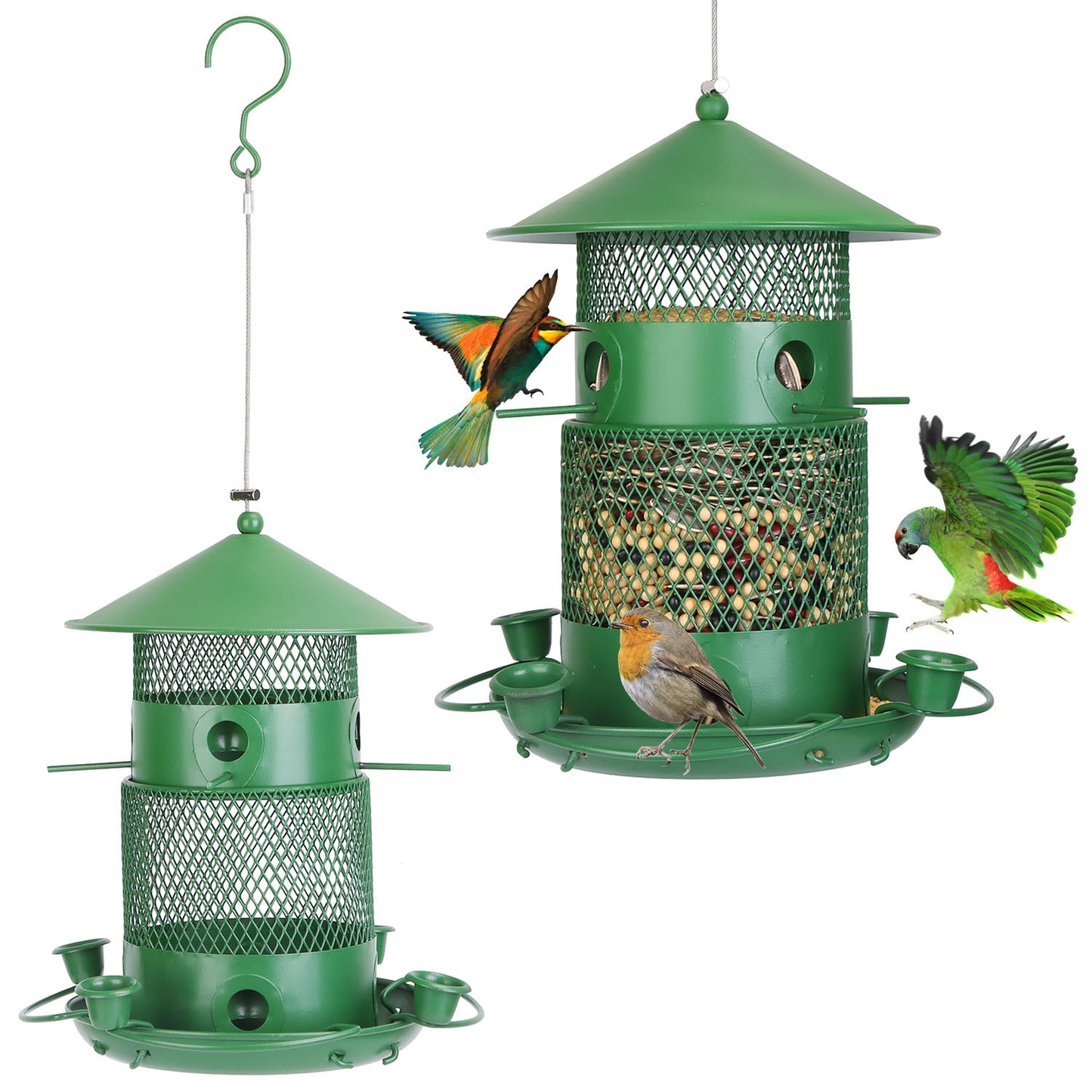Heavy Metal Wild Bird Feeder With Water And Perch