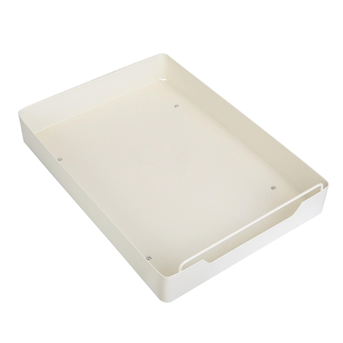 Pull-out cabinet organizer shelf in cream finish with visible screws and rails on Tampa Home & Garden Store