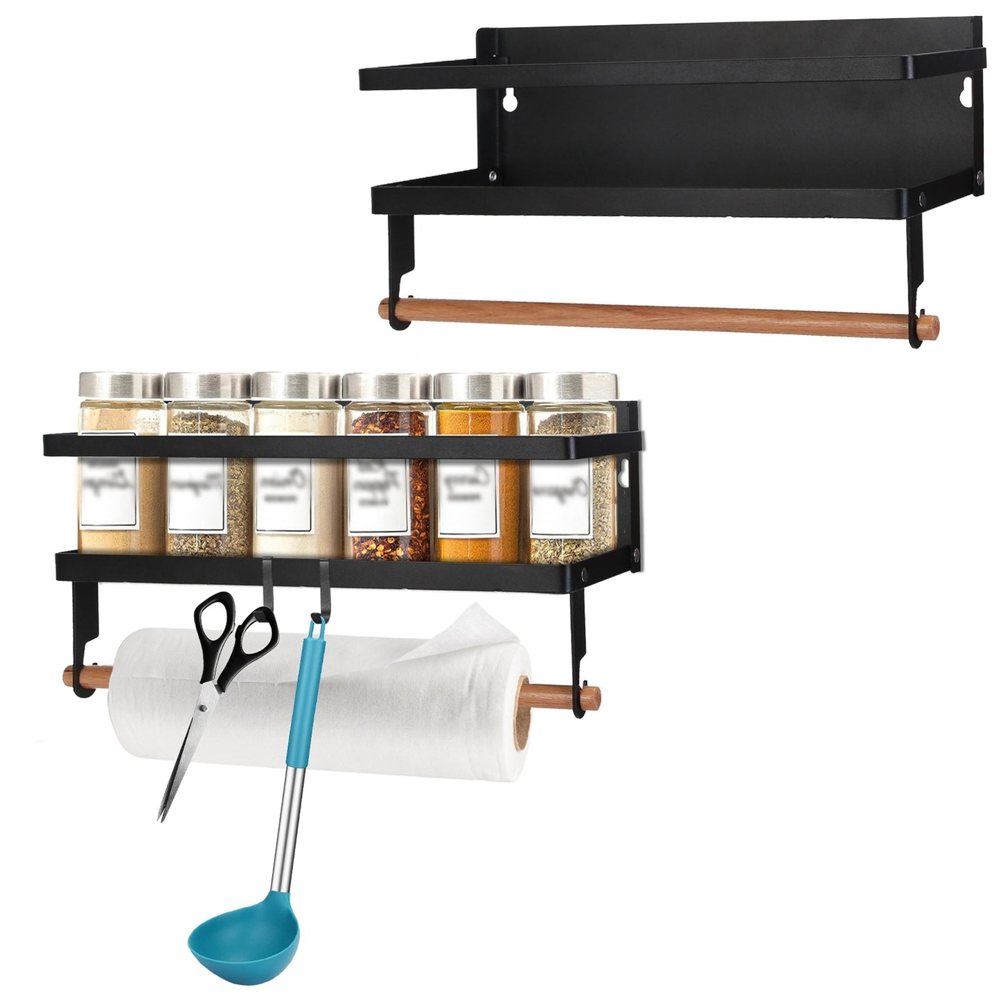 2pc Magnetic Spice Rack for Fridge with Hook
