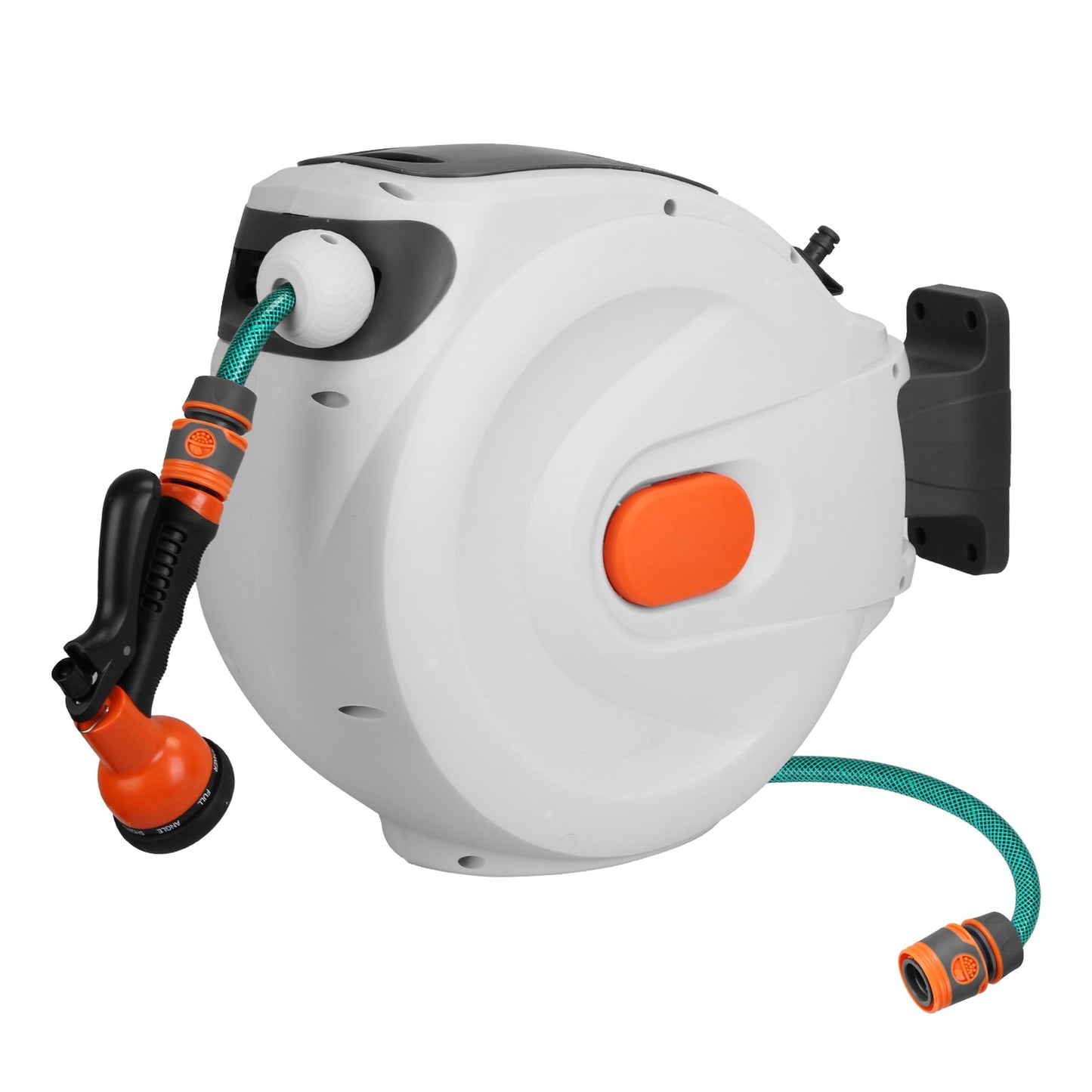 Wall Mounted Retractable Hose Reel and Bracket