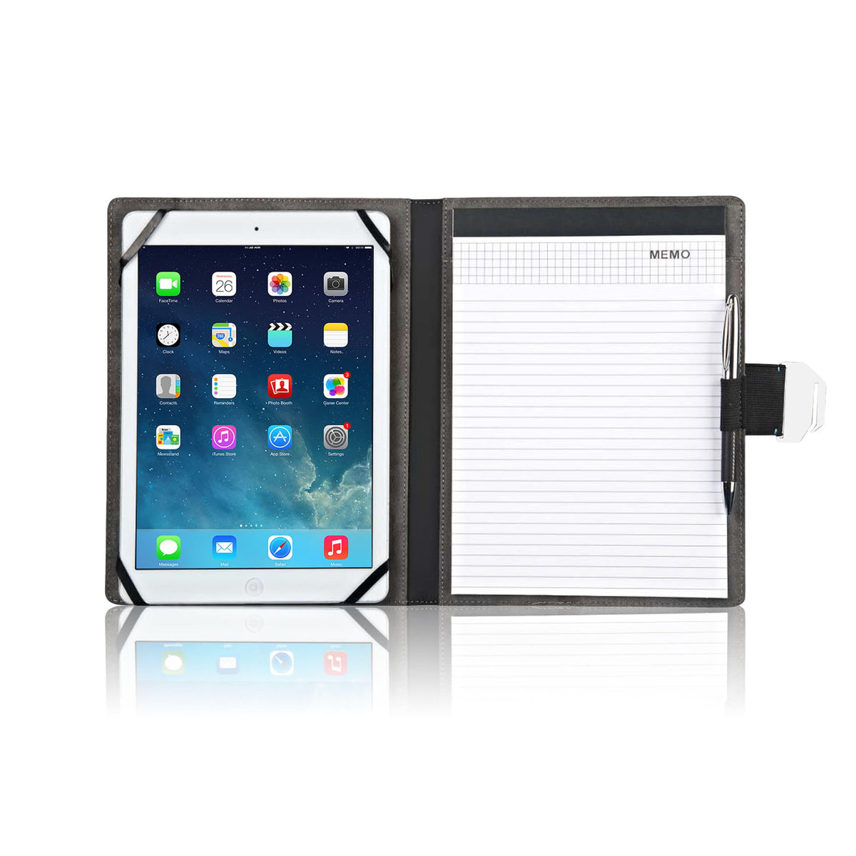 Tablet Padfolio 8x10 from Best Product Finds in dark leather with tablet sleeve and memo notepad on Tampa Home & Garden Store