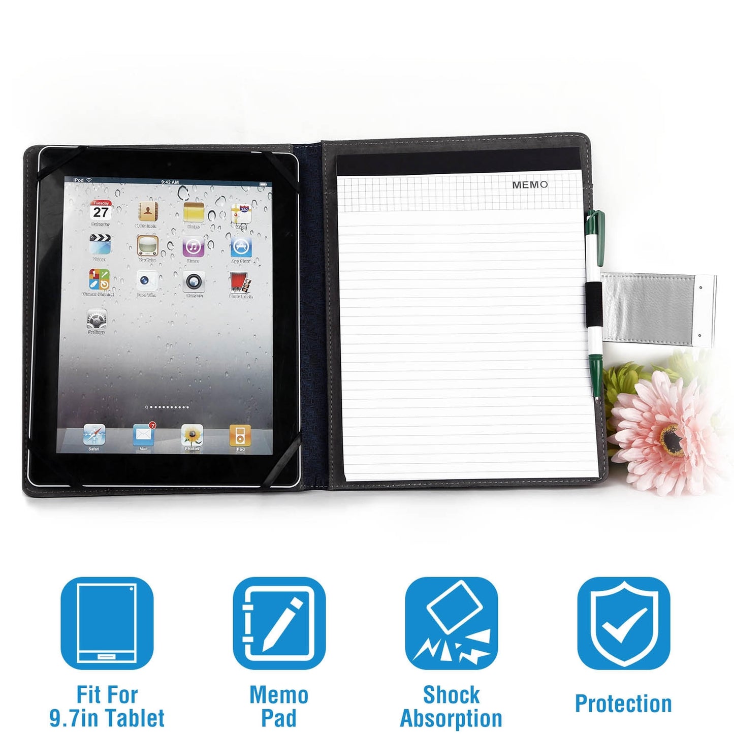 Tablet Portfolio Organizer and Notepad Case