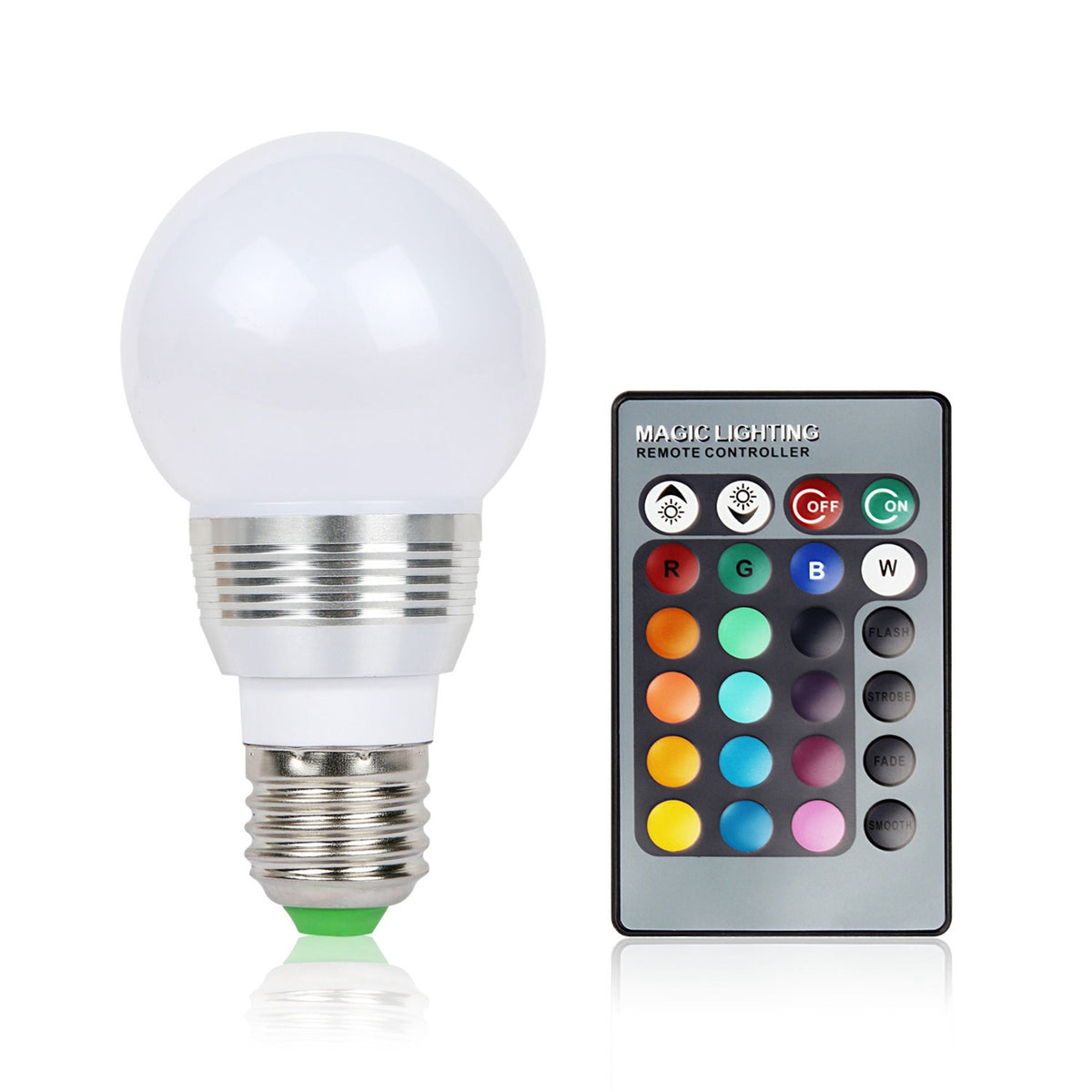 LED bulb 16-color E27 3W RGB dimmable mood lamp with remote control on Tampa Home & Garden Store