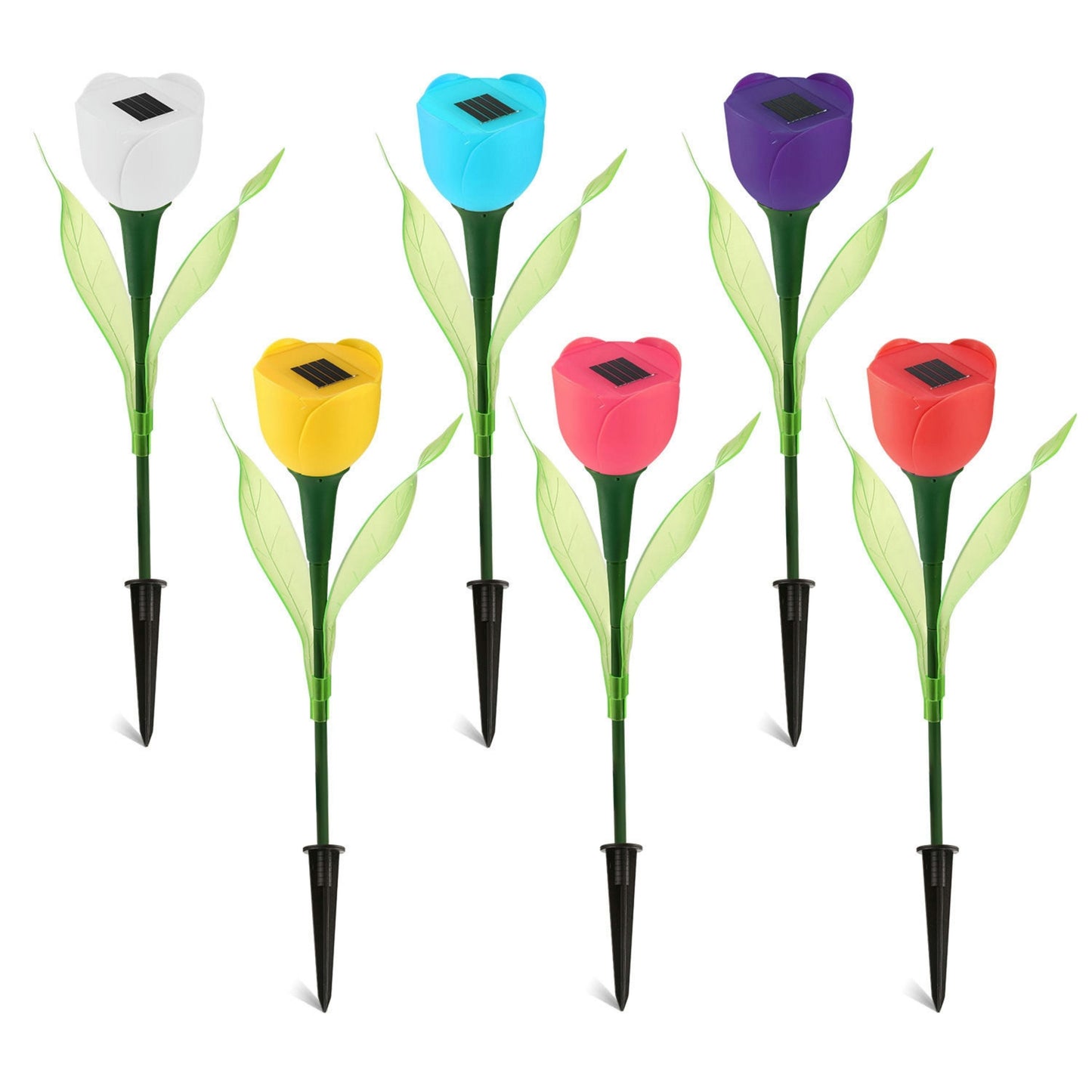 Multi Color Solar Tulip Garden Pathway Lights