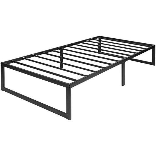 Twin Size 14 Inch Black Metal Steel Slat Platform Bed - Tampa Home & Garden Store