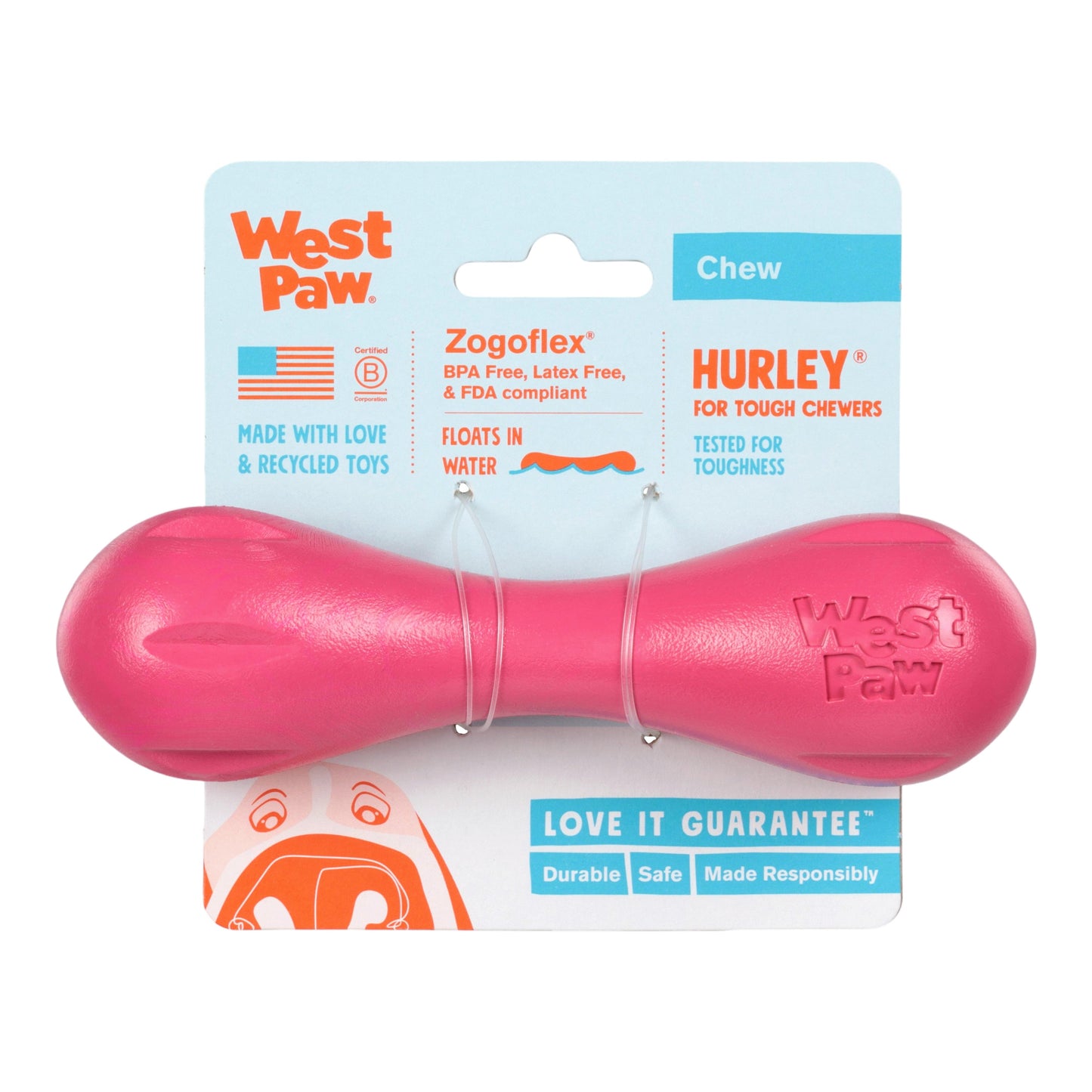 Hurley Geranium Chew Bone for Tough Chewers