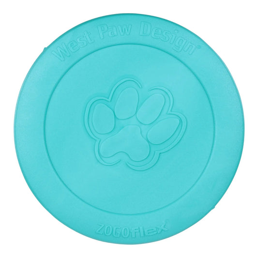 Zisc Teal Gentle Flying Disc dog toy by West Paw for active dogs on Tampa Home & Garden Store