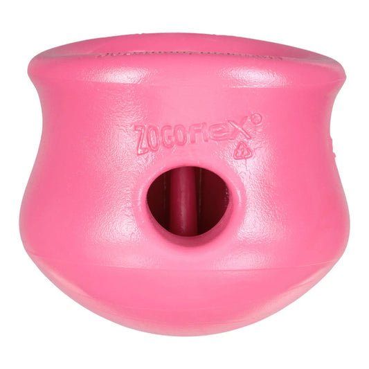 Toppl Geranium puzzle toy by West Paw pink Zogoflex dog toy for moderate chewers on Tampa Home & Garden Store