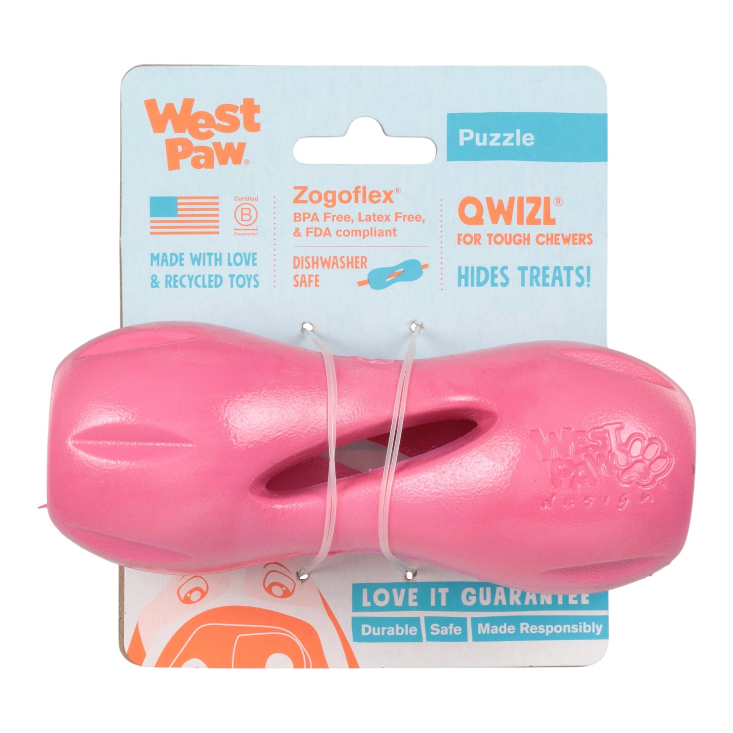 Qwizl Geranium Durable Chew Toy for Tough Dogs