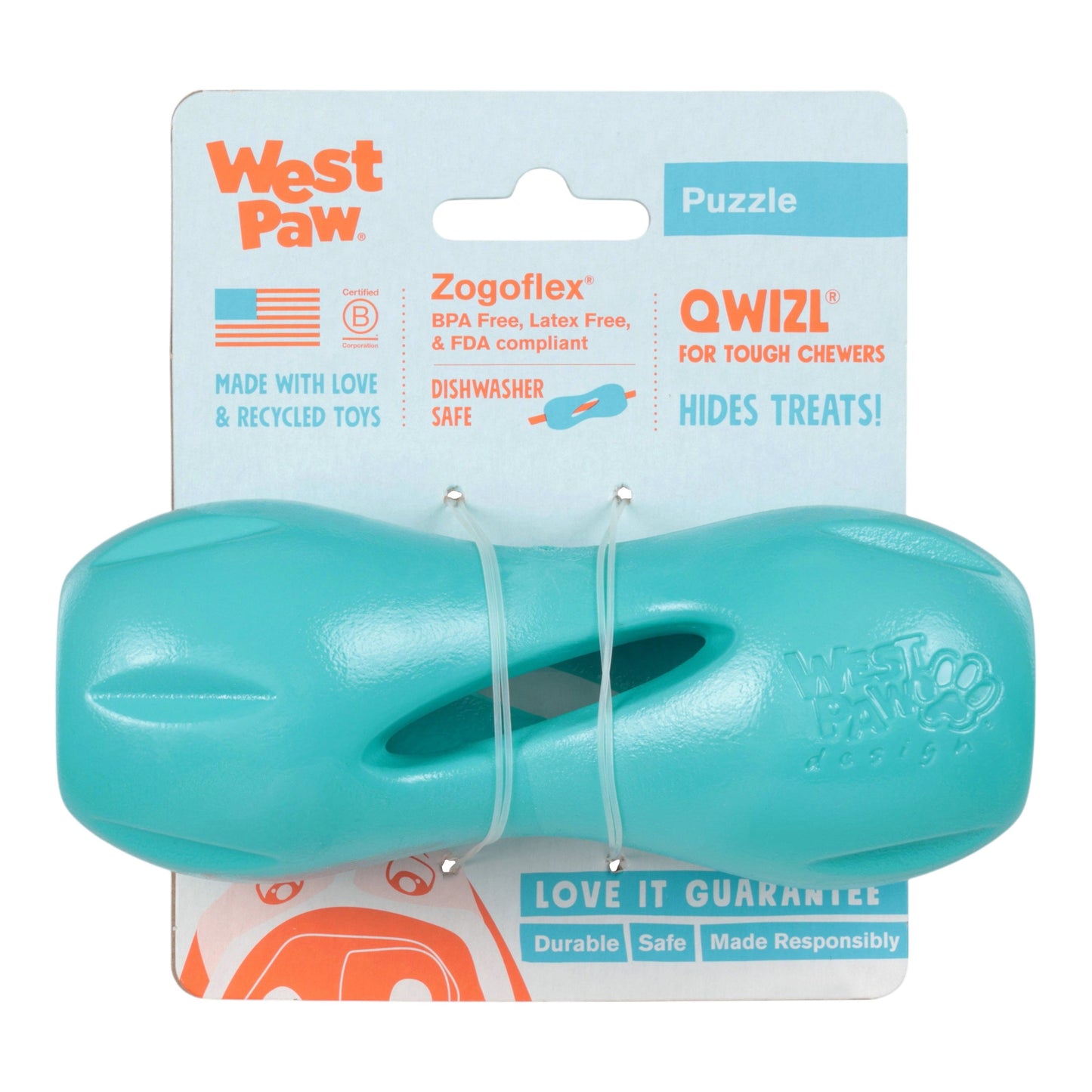 Qwizl Teal Durable Chew Toy For Tough Treats