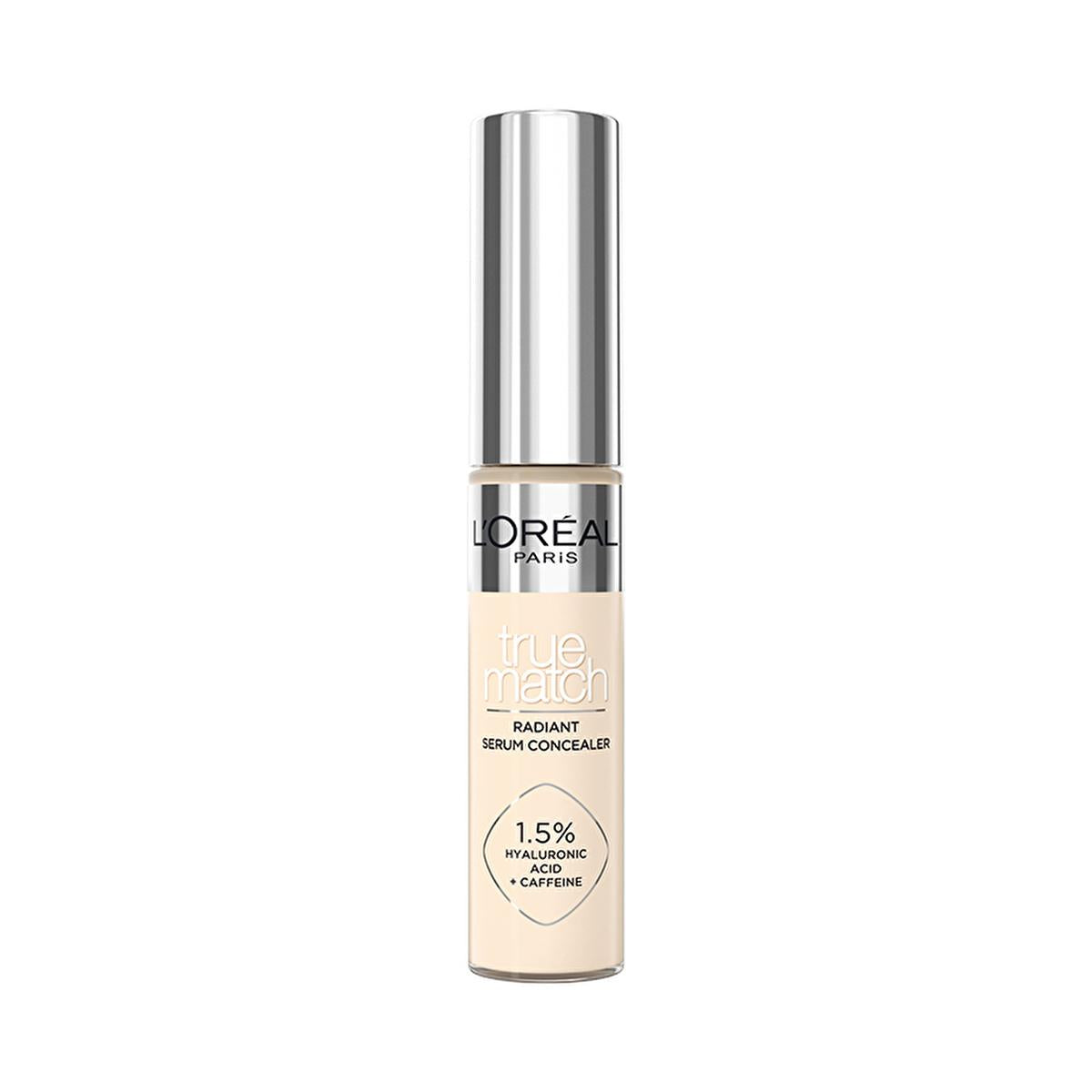 L’Oréal Paris True Match Radiant Serum Concealer bottle in beige shade with silver cap on Tampa Home & Garden Store