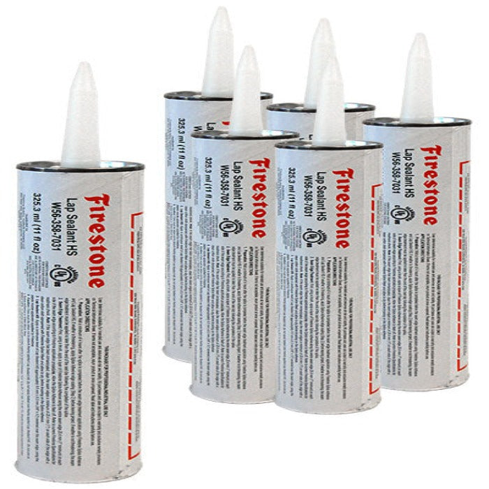 Elevate All Purpose Sealant - 10 oz, six Firestone silver cartridges with white nozzles on Tampa Home & Garden Store