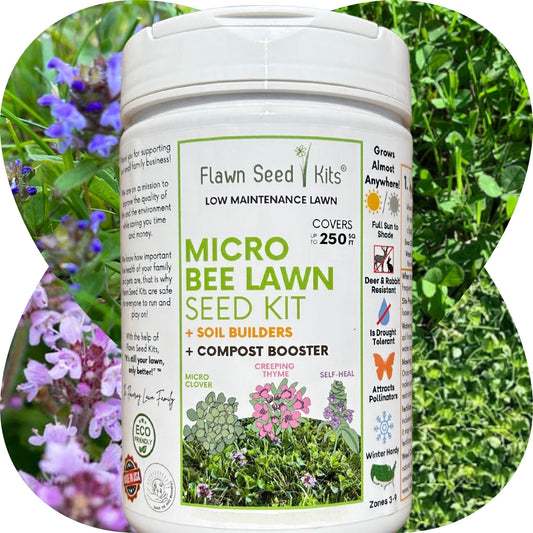 Flawn Seed Kits Micro Bee Lawn Seed Kit shaker for easy lawn seed spread in a garden on Tampa Home & Garden Store