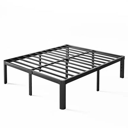 Base de cama metálica de plataforma resistente tamaño completo con patas de bordes redondos
