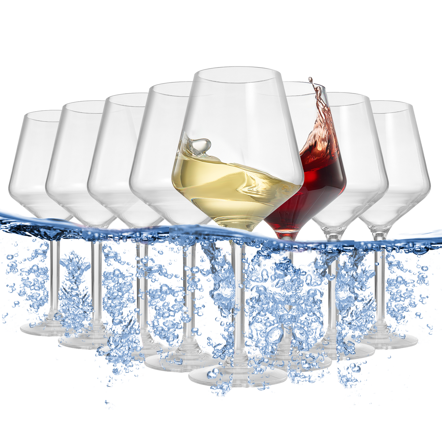Barcelona Acrylic Stemmed Wine Glass Set of 8