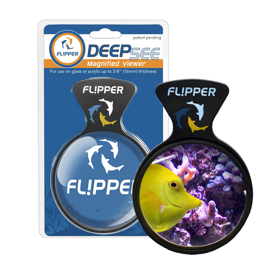 DeepSee Magnified Viewer by Flipper; two magnets with dolphin logos on label for glass tanks on Tampa Home & Garden Store