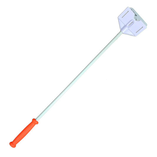 Flipper Algae Scraper for Glass and Acrylic, handheld scraper with lavender head and mint-green handle on Tampa Home & Garden Store