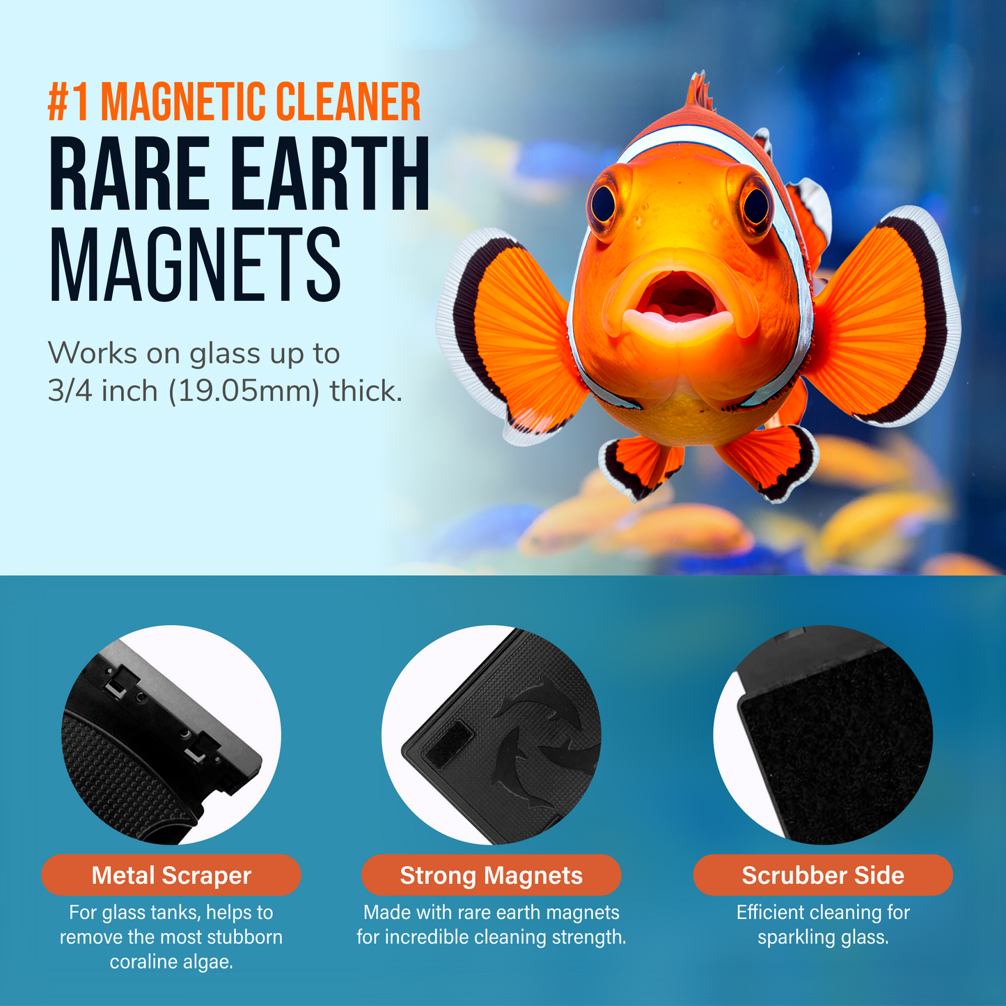 Flipper Max Float 2 in 1 Aquarium Algae Cleaner