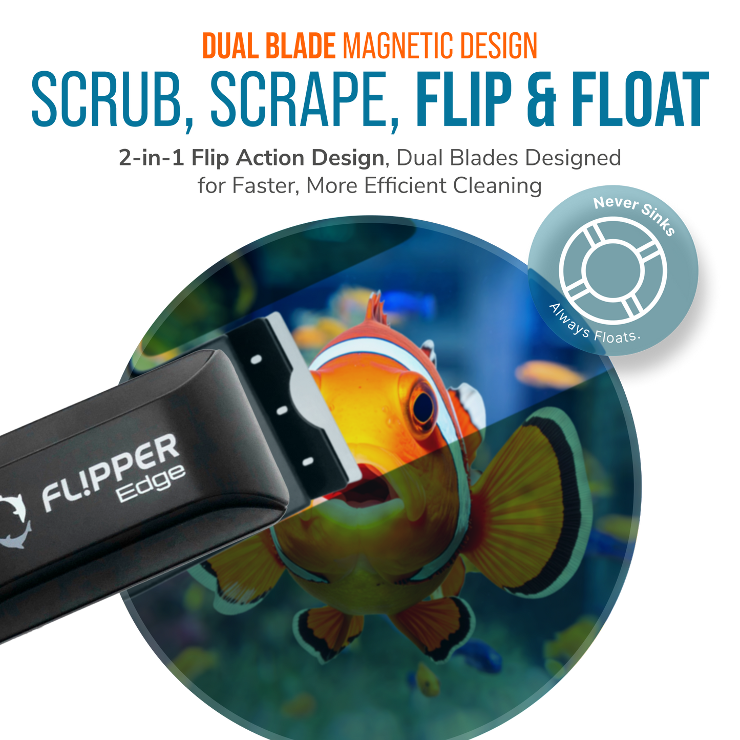 Flipper Edge 2 In 1 Magnetic Algae Cleaner
