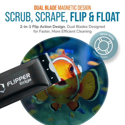 Flipper Edge 2-in-1 magnetic algae cleaner black aquarium tool by Flipper Aquarium Products on Tampa Home & Garden Store