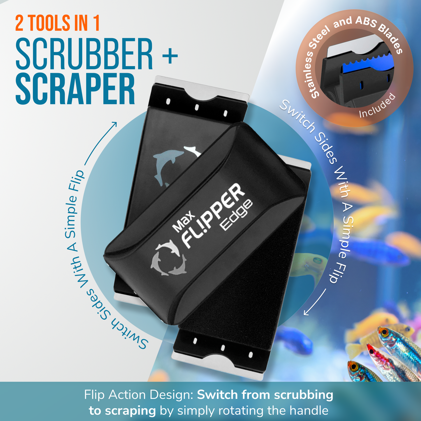 Flipper Edge 2 in 1 Magnetic Algae Cleaner