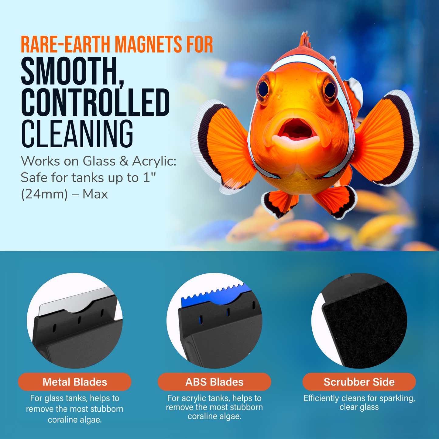 Flipper Edge 2 in 1 Magnetic Algae Cleaner