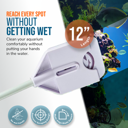 Flipper Platinum Nano Aquarium Scraper 12 Inch