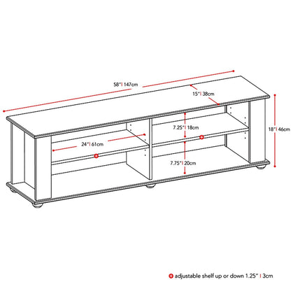 Mueble moderno para TV negro - Capacidad para televisores de hasta 68 pulgadas