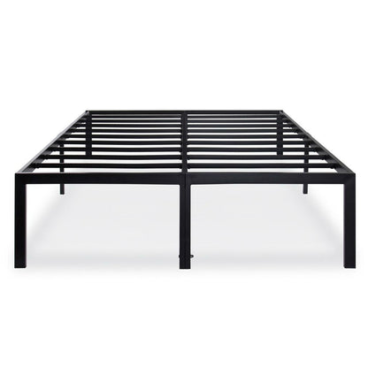 Base de cama de plataforma metálica negra de alta resistencia, elevación de 18 pulgadas de altura total