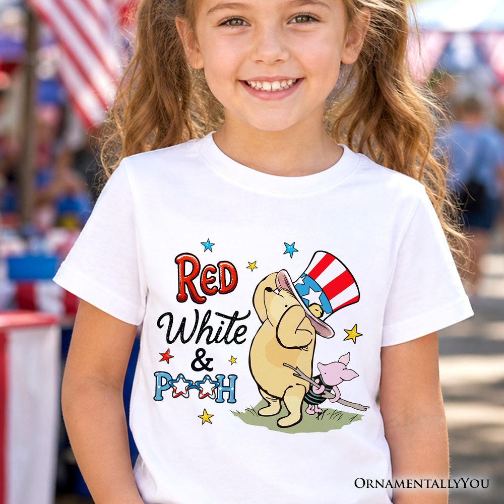 Kids Pooh Patriotic Cotton Fourth Of July Tee
