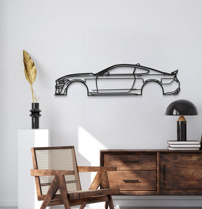 Mustang Shelby GT500 metal wall art, black line-art silhouette, MT1059 by Modello Turbo on Tampa Home & Garden Store