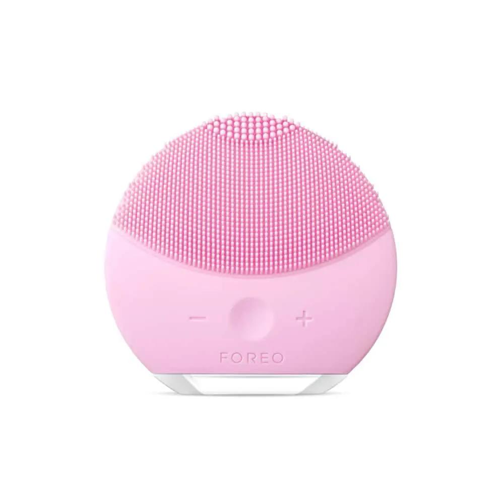 FOREO LUNA Mini 2 pink silicone facial cleansing brush, skin care tool on Tampa Home & Garden Store