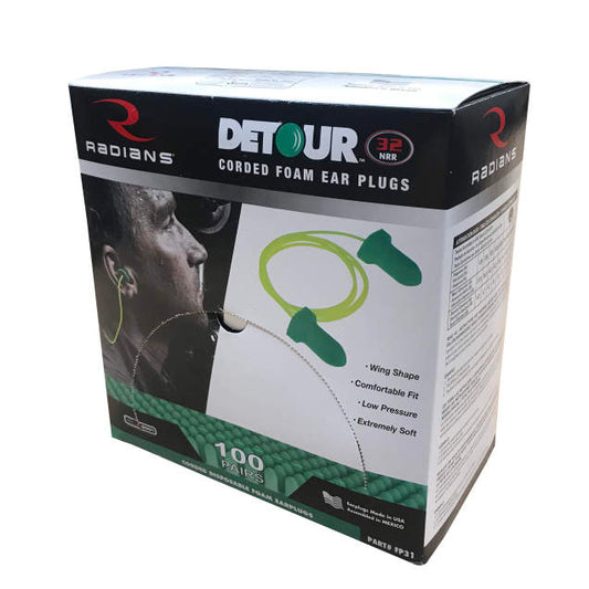 Detour Winged Corded Foam Earplug - 100/pair - Tampa Home & Garden Store